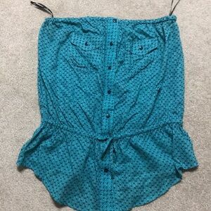 Forever21 button up strapless top